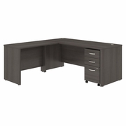 STUDIO C 72W X 30D L SHAPED DESK WITH MOBILE FILE CABINET AND 42W RETURN.  <FONT COLOR=GREEN>-FREE SHIPPING-</FONT> STUDIO C 72W X 30D L SHAPED DESK WITH MOBILE FILE CABINET AND 42W RETURN.  <FONT COLOR=GREEN>-FREE SHIPPING-</FONT>
