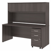 STUDIO C 72W X 30D OFFICE DESK WITH HUTCH AND MOBILE FILE CABINET. <FONT COLOR=GREEN>-FREE SHIPPING-</FONT>