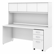 STUDIO C 72W X 30D OFFICE DESK WITH HUTCH AND MOBILE FILE CABINET.  <FONT COLOR=GREEN>-FREE SHIPPING-</FONT>