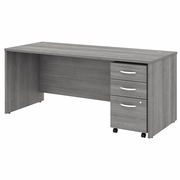 STUDIO C 72W X 30D OFFICE DESK WITH MOBILE FILE CABINET.  <FONT COLOR=GREEN>-FREE SHIPPING-</FONT>