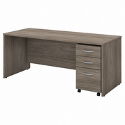 STUDIO C 72W X 30D OFFICE DESK WITH MOBILE FILE CABINET: MODERN HICKORY <FONT COLOR=GREEN>-FREE SHIPPING-</FONT>