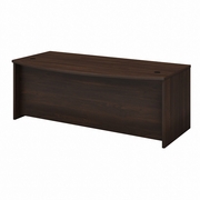STUDIO C 72W X 36D BOW FRONT DESK: BLACK WALNUT <FONT COLOR=GREEN>-FREE SHIPPING-</FONT>