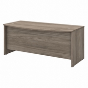 STUDIO C 72W X 36D BOW FRONT DESK: MODERN HICKORY <FONT COLOR=GREEN>-FREE SHIPPING-</FONT>