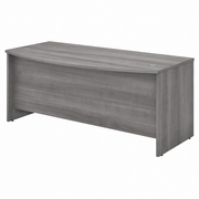 STUDIO C 72W X 36D BOW FRONT DESK: PLATINUM GRAY <FONT COLOR=GREEN>-FREE SHIPPING-</FONT>