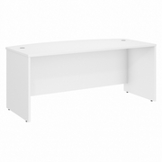 STUDIO C 72W X 36D BOW FRONT DESK: WHITE <FONT COLOR=GREEN>-FREE SHIPPING-</FONT>
