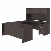 STUDIO C 72W X 36D U SHAPED DESK WITH HUTCH AND MOBILE FILE CABINET.  <FONT COLOR=GREEN>-FREE SHIPPING-</FONT>