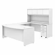 STUDIO C 72W X 36D U SHAPED DESK WITH HUTCH AND MOBILE FILE CABINET.  <FONT COLOR=GREEN>-FREE SHIPPING-</FONT>