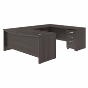 STUDIO C 72W X 36D U SHAPED DESK WITH MOBILE FILE CABINET.  <FONT COLOR=GREEN>-FREE SHIPPING-</FONT>