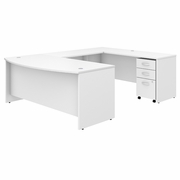 STUDIO C 72W X 36D U SHAPED DESK WITH MOBILE FILE CABINET.   <FONT COLOR=GREEN>-FREE SHIPPING-</FONT>