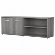 STUDIO C LOW STORAGE CABINET WITH DOORS AND SHELVES: PLATINUM GRAY <FONT COLOR=GREEN>-FREE SHIPPING-</FONT>