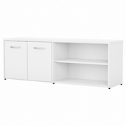 STUDIO C LOW STORAGE CABINET WITH DOORS AND SHELVES: WHITE <FONT COLOR=GREEN>-FREE SHIPPING-</FONT>