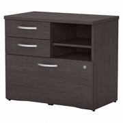 STUDIO C OFFICE STORAGE CABINET WITH DRAWERS AND SHELVES: STORM GRAY <FONT COLOR=GREEN>-FREE SHIPPING-</FONT>