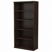 STUDIO C TALL 5 SHELF BOOKCASE: BLACK WALNUT <FONT COLOR=GREEN>-FREE SHIPPING-</FONT>