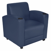 TABLET ARM CHAIR- NAVY BLUE <FONT COLOR=GREEN>-FREE SHIPPING-</FONT>