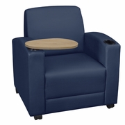 TABLET ARM CHAIR- NAVY BLUE/NOBLE OAK <FONT COLOR=GREEN>-FREE SHIPPING-</FONT>