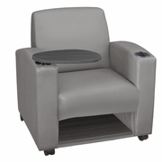 TABLET ARM CHAIR W/ STORAGE- GREY/ASH GREY <FONT COLOR=GREEN>-FREE SHIPPING-</FONT>
