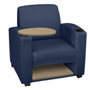 TABLET ARM CHAIR W/ STORAGE- NAVY BLUE/NOBLE OAK <FONT COLOR=GREEN>-FREE SHIPPING-</FONT>