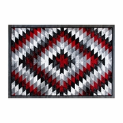 TEAGAN COLLECTION SOUTHWESTERN 5' X 7' RED AREA RUG - OLEFIN RUG WITH JUTE BACKING - ENTRYWAY, LIVING ROOM, BEDROOM: <font color=green>FREE SHIPPING!</font>