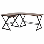 TEAKWOOD LAMINATE L-SHAPE COMPUTER DESK WITH PULL-OUT KEYBOARD TRAY: <font color=green>FREE SHIPPING!</font> TEAKWOOD LAMINATE L-SHAPE COMPUTER DESK WITH PULL-OUT KEYBOARD TRAY: <font color=green>FREE SHIPPING!</font>