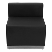 TOUGH ENOUGH ALON SERIES BLACK LEATHERSOFT CHAIR WITH BRUSHED STAINLESS STEEL BASE: <font color=green>FREE SHIPPING!</font>