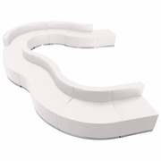 TOUGH ENOUGH ALON SERIES MELROSE WHITE LEATHERSOFT RECEPTION CONFIGURATION, 11 PIECES <font color=green>FREE SHIPPING!</font>