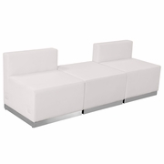 TOUGH ENOUGH ALON SERIES MELROSE WHITE LEATHERSOFT RECEPTION CONFIGURATION, 3 PIECES <font color=green>FREE SHIPPING!</font>