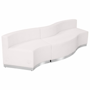 TOUGH ENOUGH ALON SERIES MELROSE WHITE LEATHERSOFT RECEPTION CONFIGURATION, 3 PIECES: <font color=green>FREE SHIPPING!</font>