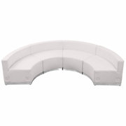 TOUGH ENOUGH ALON SERIES MELROSE WHITE LEATHERSOFT RECEPTION CONFIGURATION, 4 PIECES <font color=green>FREE SHIPPING!</font>