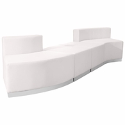 TOUGH ENOUGH ALON SERIES MELROSE WHITE LEATHERSOFT RECEPTION CONFIGURATION, 4 PIECES <font color=green>FREE SHIPPING!</font>