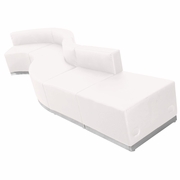 TOUGH ENOUGH ALON SERIES MELROSE WHITE LEATHERSOFT RECEPTION CONFIGURATION, 5 PIECES <font color=green>FREE SHIPPING!</font>
