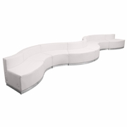 TOUGH ENOUGH ALON SERIES MELROSE WHITE LEATHERSOFT RECEPTION CONFIGURATION, 8 PIECES <font color=green>FREE SHIPPING!</font>