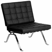 TOUGH ENOUGH FLASH SERIES BLACK LEATHERSOFT LOUNGE CHAIR WITH CURVED LEGS: <font color=green>FREE SHIPPING!</font>