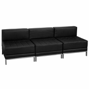 TOUGH ENOUGH IMAGINATION SERIES BLACK LEATHERSOFT LOUNGE SET, 3 PIECES <font color=green>FREE SHIPPING!</font>