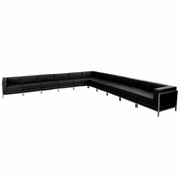 TOUGH ENOUGH IMAGINATION SERIES BLACK LEATHERSOFT SECTIONAL CONFIGURATION, 11 PIECES <font color=green>FREE SHIPPING!</font>