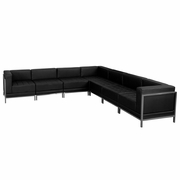 TOUGH ENOUGH IMAGINATION SERIES BLACK LEATHERSOFT SECTIONAL CONFIGURATION, 7 PIECES <font color=green>FREE SHIPPING!</font>