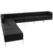 TOUGH ENOUGH IMAGINATION SERIES BLACK LEATHERSOFT SECTIONAL CONFIGURATION, 9 PIECES <font color=green>FREE SHIPPING!</font>