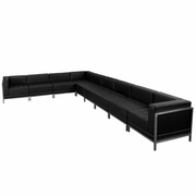 TOUGH ENOUGH IMAGINATION SERIES BLACK LEATHERSOFT SECTIONAL CONFIGURATION, 9 PIECES <font color=green>FREE SHIPPING!</font>