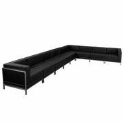 TOUGH ENOUGH IMAGINATION SERIES BLACK LEATHERSOFT SECTIONAL CONFIGURATION, 9 PIECES <font color=green>FREE SHIPPING!</font>