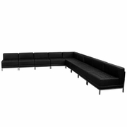 TOUGH ENOUGH IMAGINATION SERIES BLACK LEATHERSOFT SECTIONAL CONFIGURATION, 9 PIECES <font color=green>FREE SHIPPING!</font>