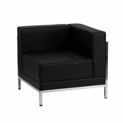 TOUGH ENOUGH IMAGINATION SERIES CONTEMPORARY BLACK LEATHERSOFT RIGHT CORNER CHAIR WITH ENCASING FRAME <font color=green>FREE SHIPPING!</font>