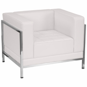 TOUGH ENOUGH IMAGINATION SERIES CONTEMPORARY MELROSE WHITE LEATHERSOFT CHAIR WITH ENCASING FRAME <font color=green>FREE SHIPPING!</font>