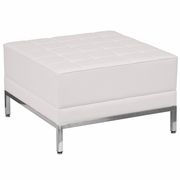 TOUGH ENOUGH IMAGINATION SERIES MELROSE WHITE LEATHERSOFT OTTOMAN <font color=green>FREE SHIPPING!</font>