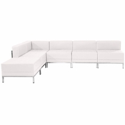 TOUGH ENOUGH IMAGINATION SERIES MELROSE WHITE LEATHERSOFT SECTIONAL CONFIGURATION, 6 PIECES <font color=green>FREE SHIPPING!</font>
