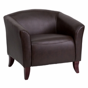 TOUGH ENOUGH IMPERIAL SERIES BROWN LEATHERSOFT CHAIR <font color=green>FREE SHIPPING!</font>