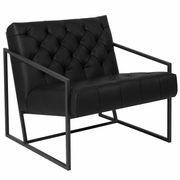 TOUGH ENOUGH MADISON SERIES BLACK LEATHERSOFT TUFTED LOUNGE CHAIR: <font color=green>FREE SHIPPING!</font>