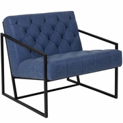 TOUGH ENOUGH MADISON SERIES RETRO BLUE LEATHERSOFT TUFTED LOUNGE CHAIR <font color=green>FREE SHIPPING!</font>