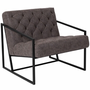 TOUGH ENOUGH MADISON SERIES RETRO GRAY LEATHERSOFT TUFTED LOUNGE CHAIR: <font color=green>FREE SHIPPING!</font>
