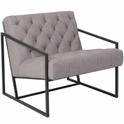 TOUGH ENOUGH MADISON SERIES RETRO LIGHT GRAY LEATHERSOFT TUFTED LOUNGE CHAIR: <font color=green>FREE SHIPPING!</font>