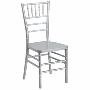 TOUGH ENOUGH PREMIUM SERIES SILVER RESIN STACKING CHIAVARI CHAIR: <font color=green>FREE SHIPPING!</font>