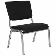 TOUGH ENOUGH SERIES 1000 LB. RATED BLACK ANTIMICROBIAL FABRIC BARIATRIC MEDICAL RECEPTION CHAIR WITH 3/4 PANEL BACK: <font color=green>FREE SHIPPING!</font>